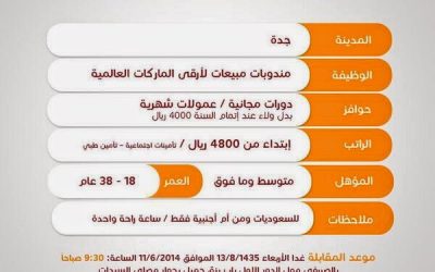 وظائف مندوبات مبيعات في جدة رواتب 4800 ريال التقديم بكرة الاربعاء – وظائف باب رزق جميل جدة 1435