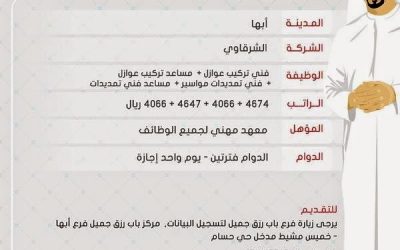 وظائف فنيين في #ابها فنيين تركيب عوازل وتمديدات