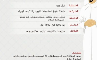 وظائف في الشرقية محصل ديون وسائقين ومساعدين معرض وفني دعم شبكات رواتب حتى 7000 ريال