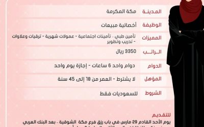 وظائف نسائية في مكة المكرمة اخصائية مبيعات