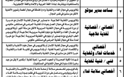 شركة الخليج للتموين مدير موقع وسماعد واخصائيين وفنيين تغذية  ومشرفي وجبات في #مكة