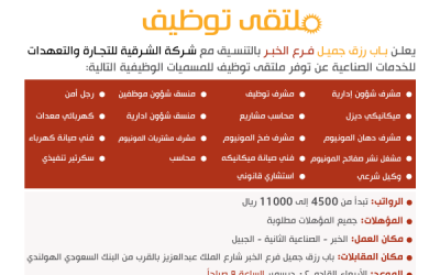 ملتقى التوظيف #الخبر وظائف منوعه رواتب من 4500 حتى 11000 ريال