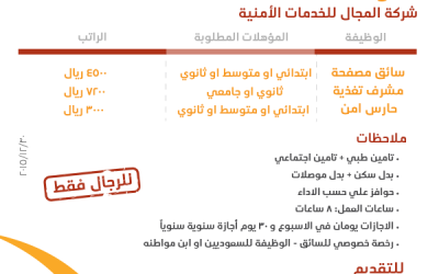 شركة المجال وظائف في #ابها رواتب 3000 حتى 7200 ريال