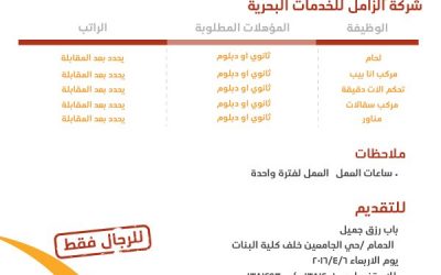 شركة الزامل للخدمات البحرية وظائف في الشرقية