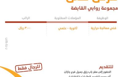 مجموعة الروابي وظائف في جيزان رواتب 3000 ريال