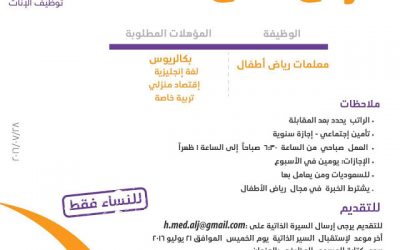 وظائف معلمات مرياض اطفال في المدينة المنورة انجليزي اقتصاد منزلي تربية خاصة