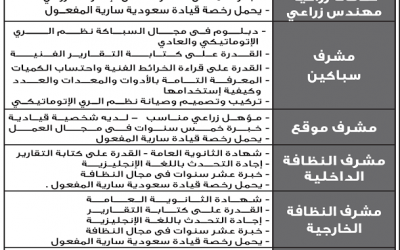 شركة سراكو مهندس زراعي ومشرف مواقع وسباكين ونظافة