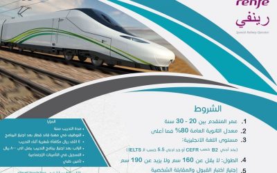 وظائف قطار الحرمين تدريب منتهي بالتوظيف في معهد سرب