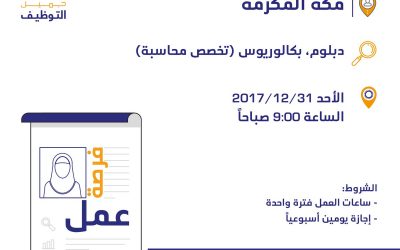 وظائف نسائية في مكة محاسبة صندوق لحملة المحاسبة