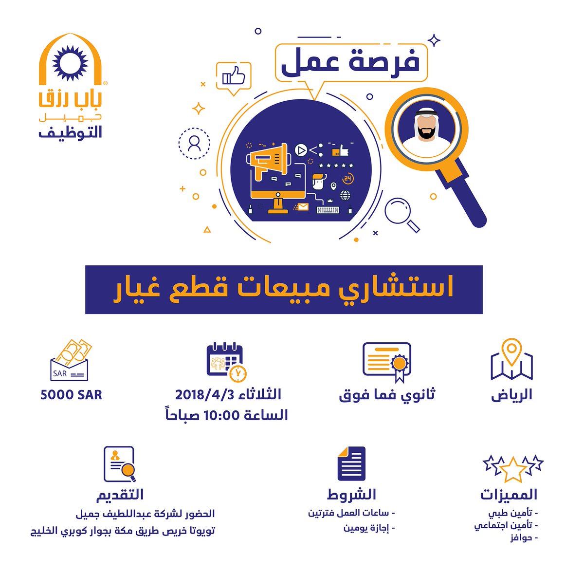 وظائف استشاريين مبيعات في الرياض رواتب 5000 ريال