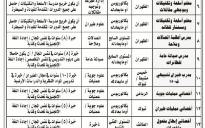 وظائف صيانة طائرات في الرياض الظهران خميس مشيط الطائف تبوك