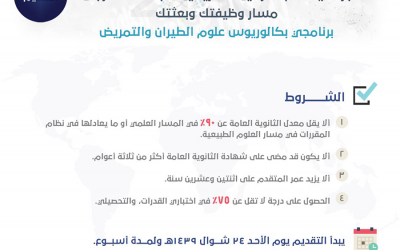 برنامج وظيفتك وبعثتك للنساء والرجال لخريجي الثانوية في علوم الطيران والتمريض