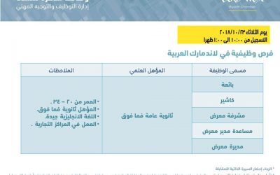 لاندرمارك العربية وظائف نسائية مبيعات وكاشير ومساعدة مديرة معرض ومديرة معرض
