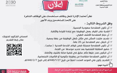 ادارة تعليم شقراء وظائف نسائية على بند المستخدمين