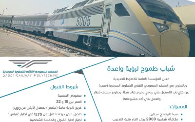 الخطوط الحديدية تدريب منتهي بالتوظيف في معهد سرب لخريجي الثانوية