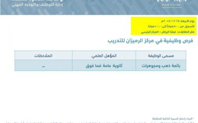 الرميزان للذهب وظائف بائعات ذهب ومجوهرات