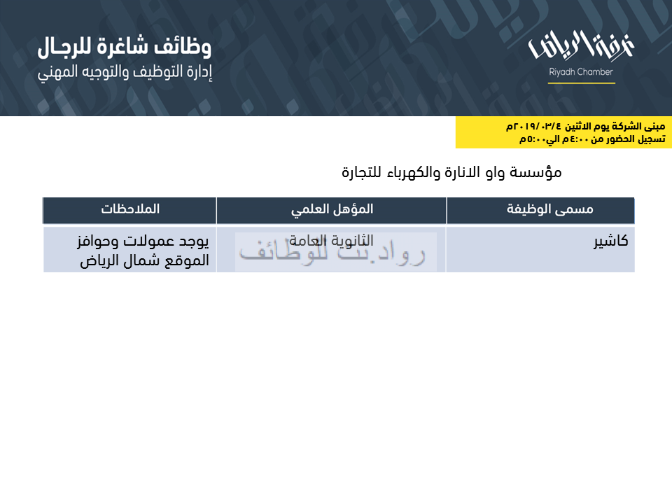 وظائف غرفة الرياض للشباب بمسميات مختلفة في اكثر من شركة