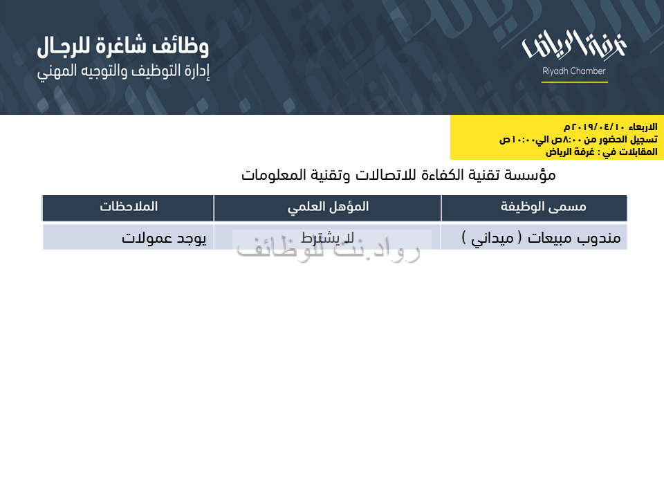 وظائف متعددة في اكثر من شركة في الرياض