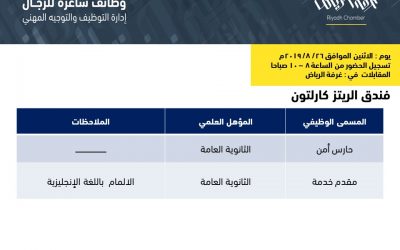فندق الريتز كارلتون وظائف في الرياض