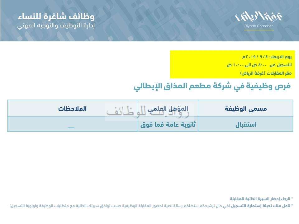 جميع وظائف غرفة الرياض النسائية لهذا الأسبوع في صحفة واحدة