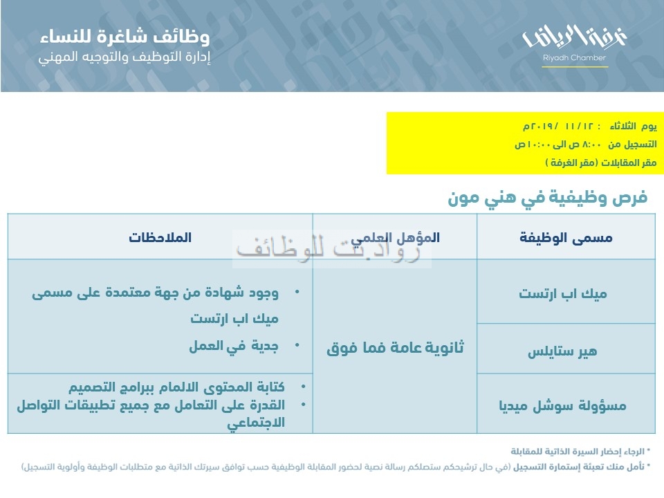 هني مون وظائف نسائي