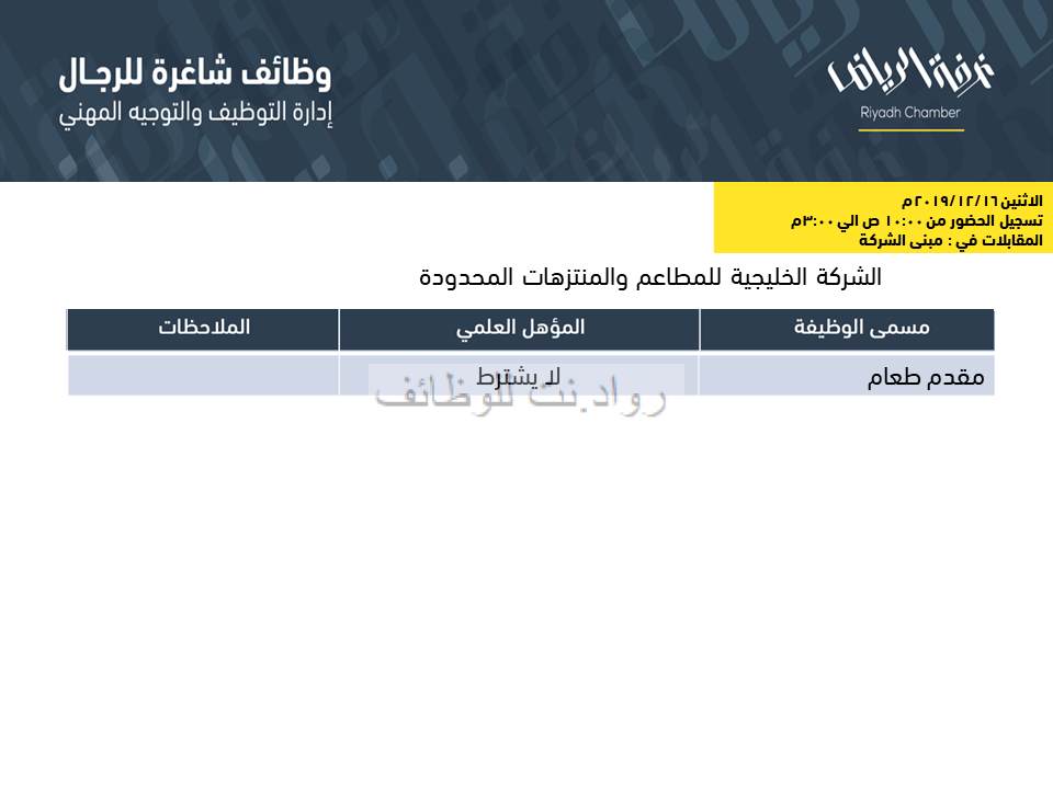 وظائف مدير مطعم في ماكدونالدز في الرياض