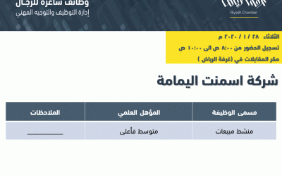 شركة اسمنت اليمامة وظائف منشط مبيعات